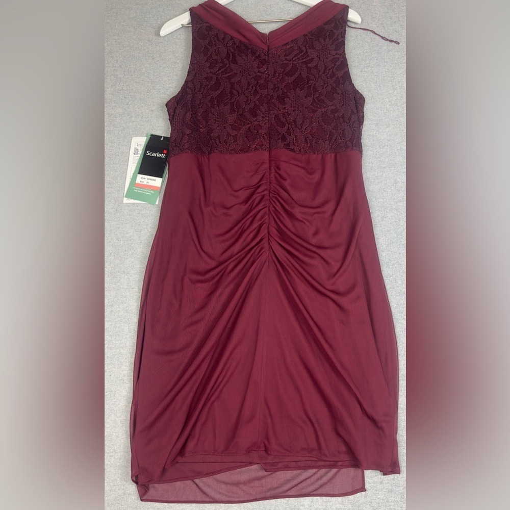 Vintage Y2K Dress Size 16 Lace Fairy Slip Dress Baby Doll Empire Party Vamp Wine